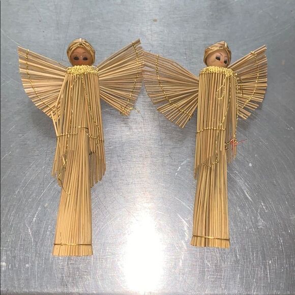 Vintage straw Christmas angels - Picture 1 of 7
